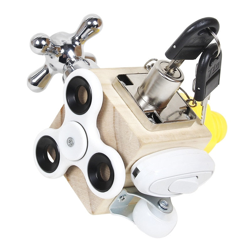 Wooden Busy Cubes sensory/Educational Toys