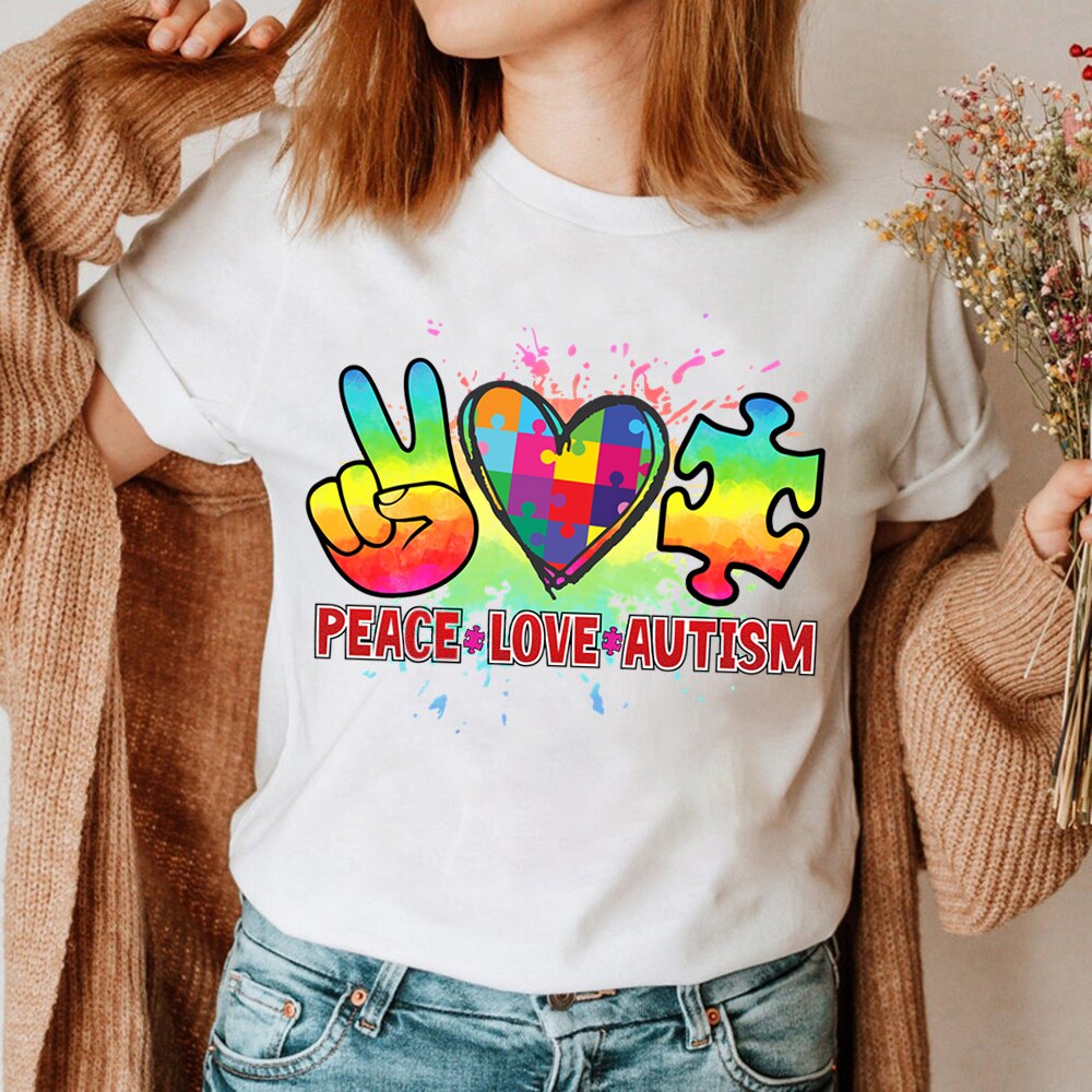 Peace Love Autism advocacy T SHIRT