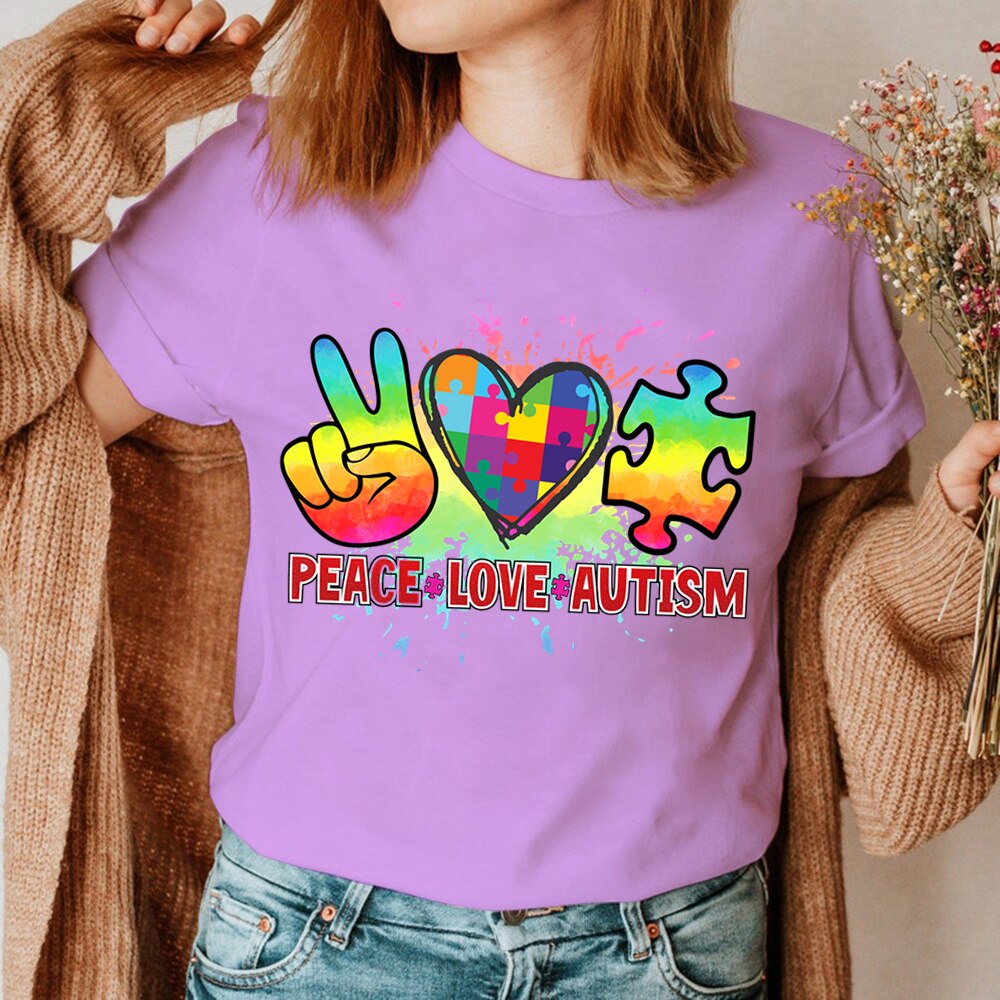 Peace Love Autism advocacy T SHIRT