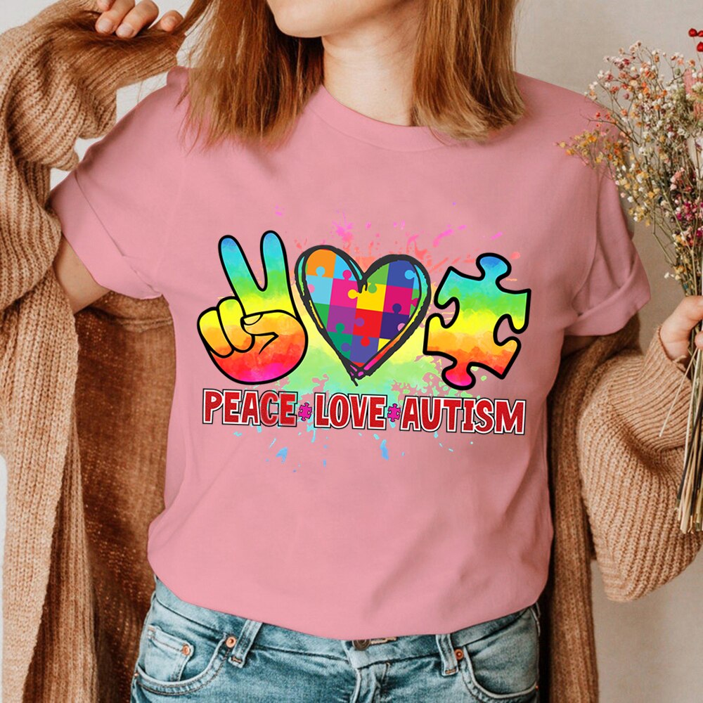Peace Love Autism advocacy T SHIRT