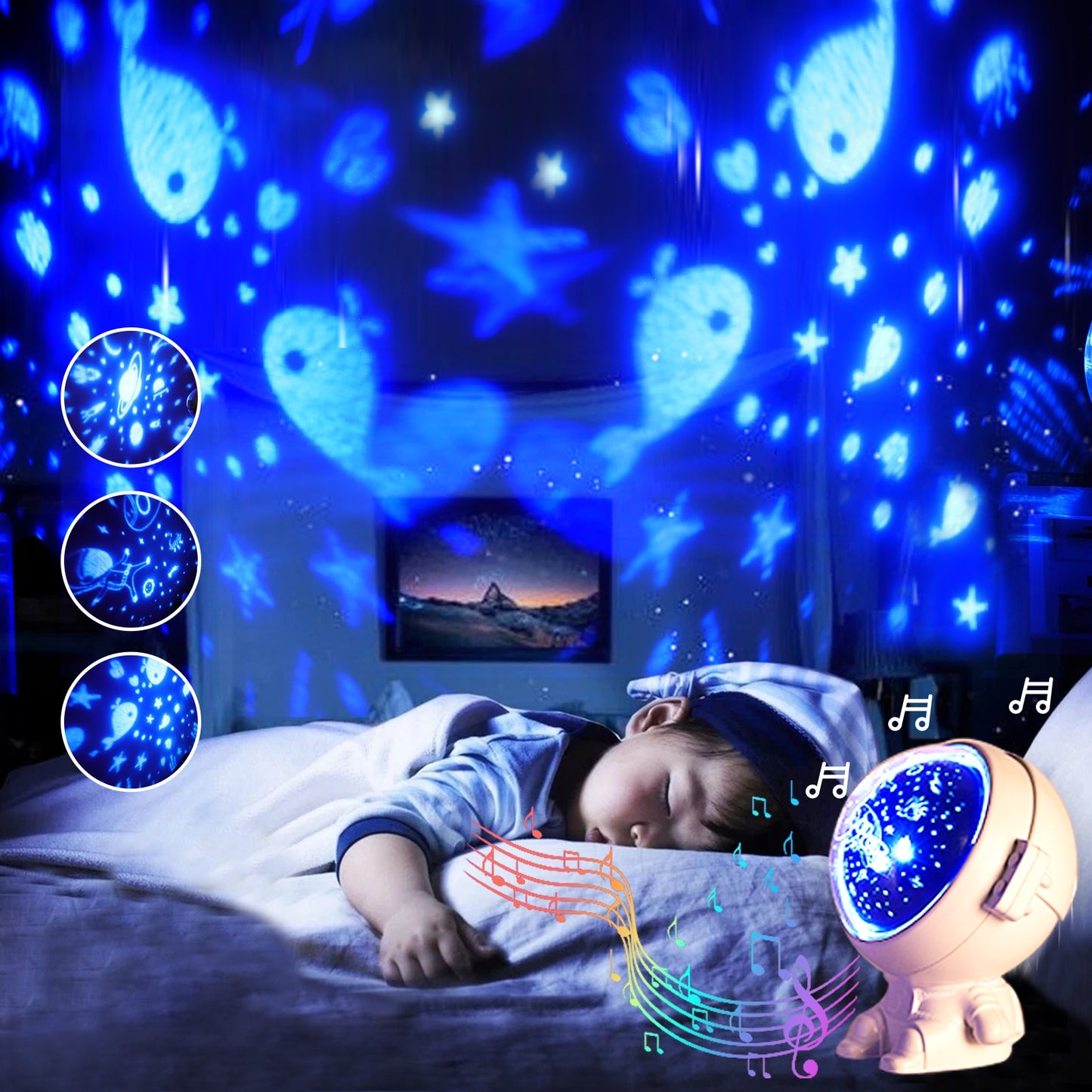 Astronaut Music Galaxy Star Projector Night light