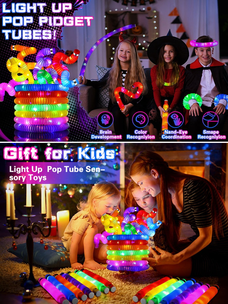 1pcs Pop Tubes luminous/LED Sensory