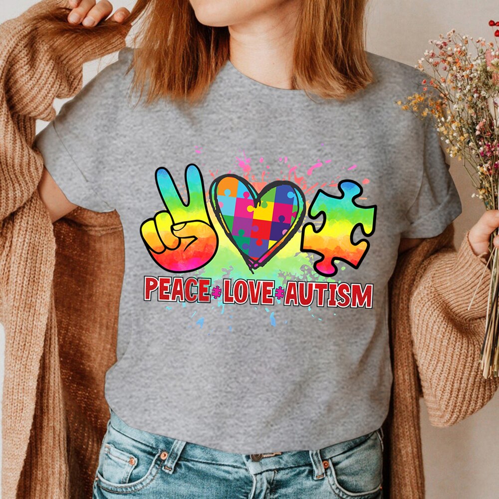 Peace Love Autism advocacy T SHIRT
