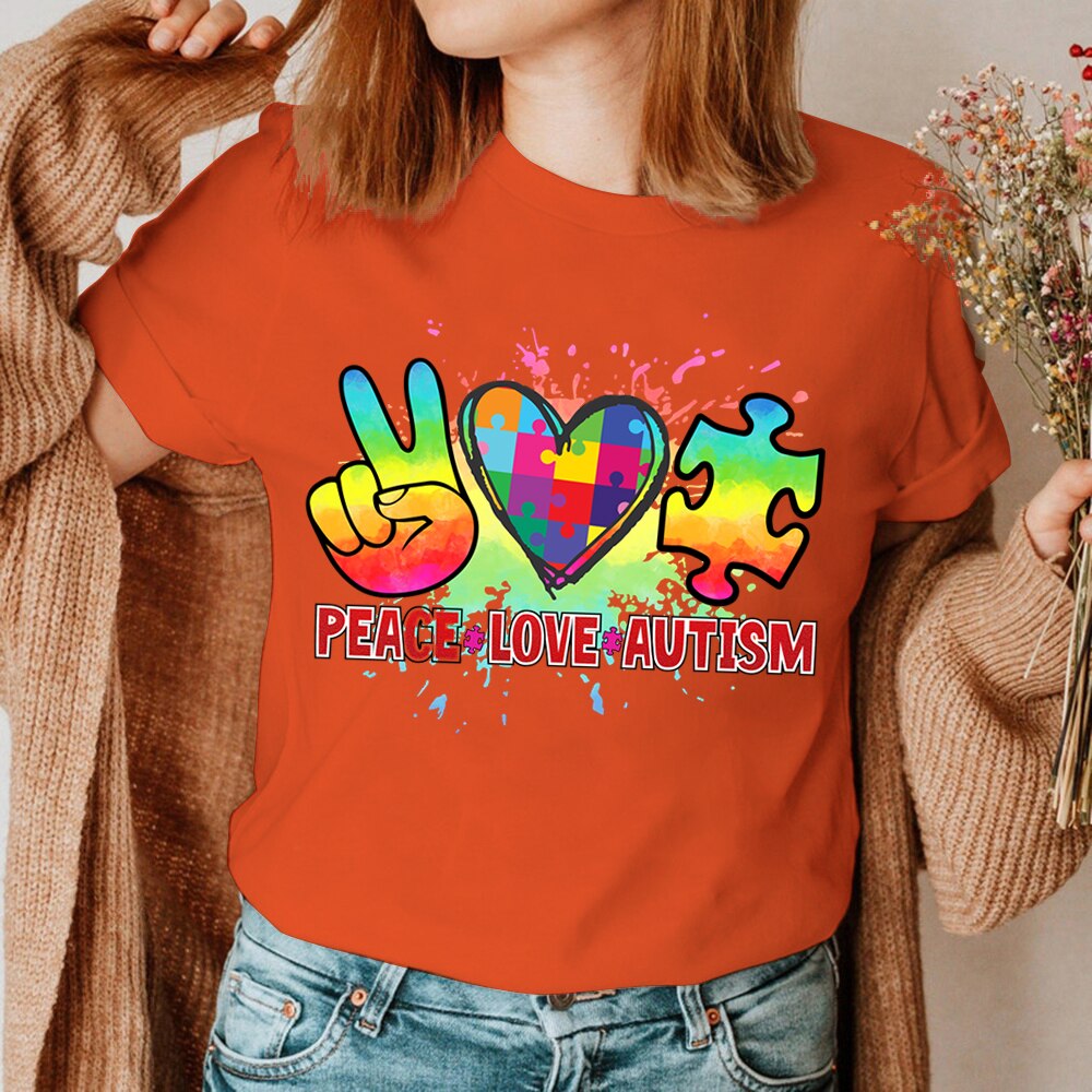 Peace Love Autism advocacy T SHIRT
