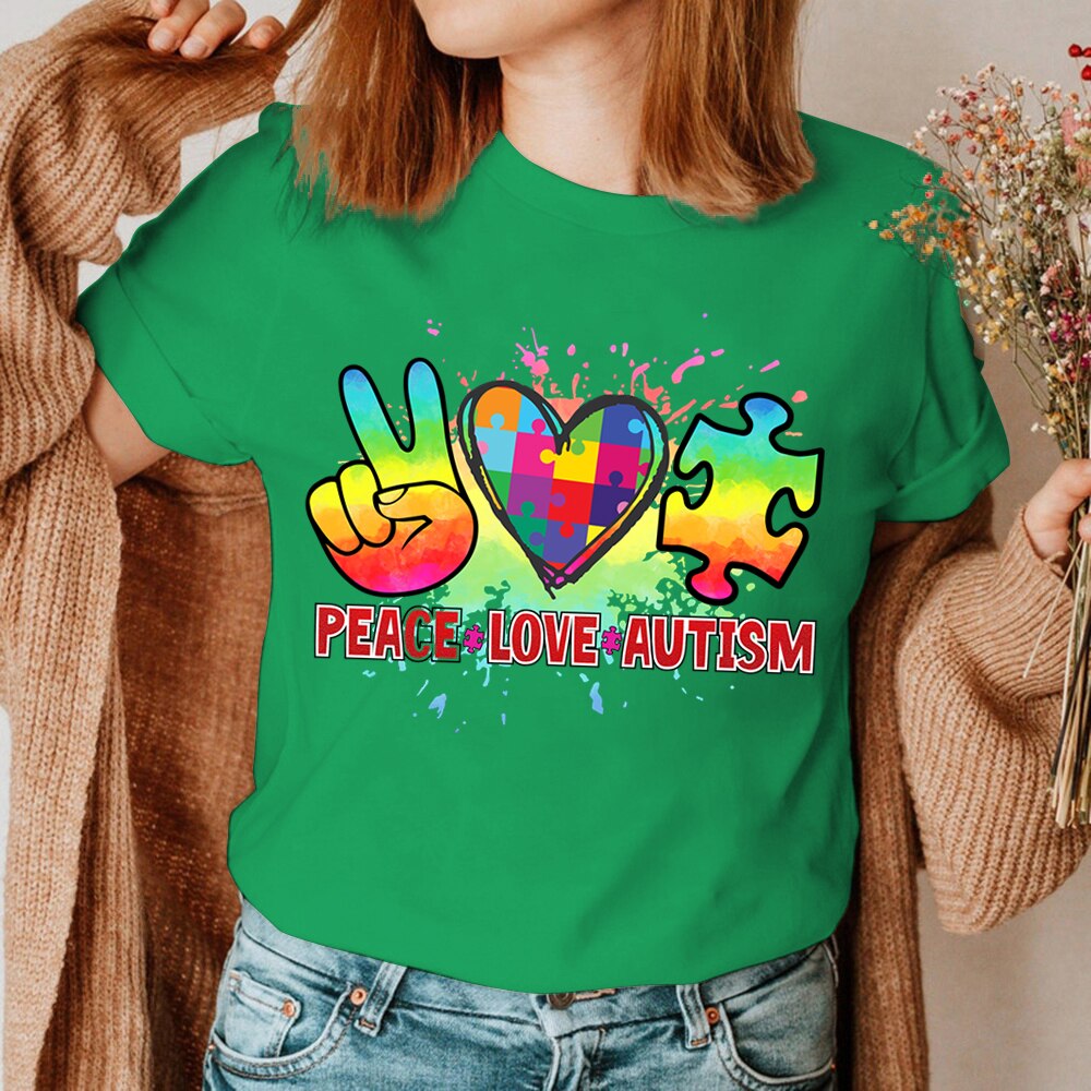 Peace Love Autism advocacy T SHIRT
