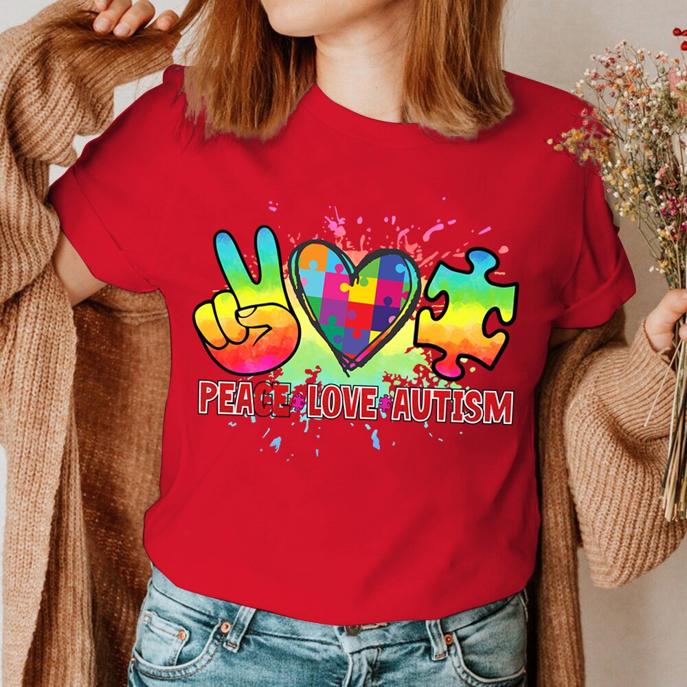 Peace Love Autism advocacy T SHIRT
